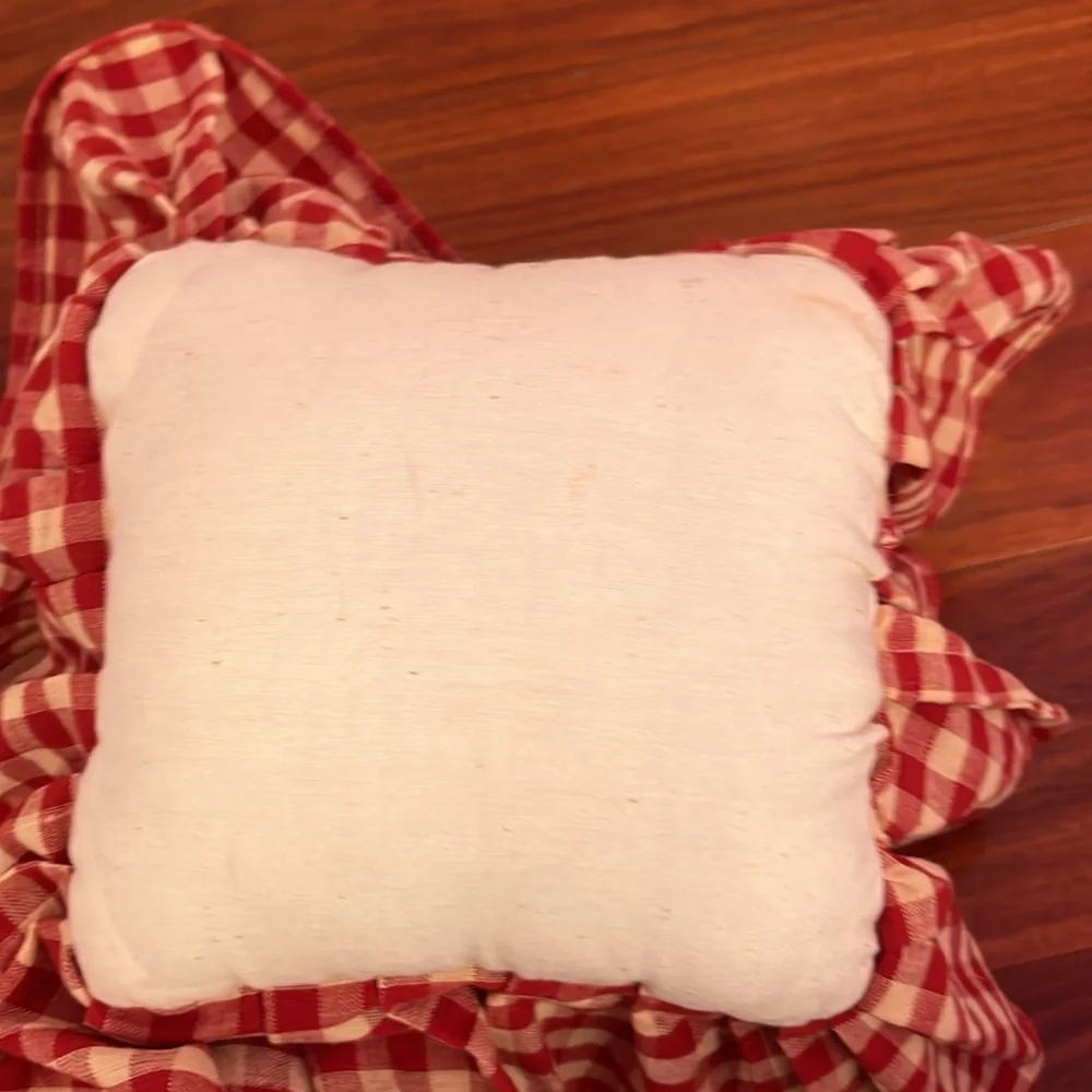 Handmade Festive Checkered Holiday Pillow